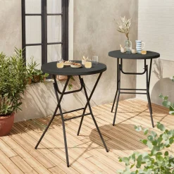 Mesa alta plegable, set de 2