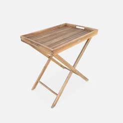 Mesa auxilar de jardín de madera