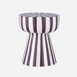 Mesa auxiliar de acero esmaltado con rayas