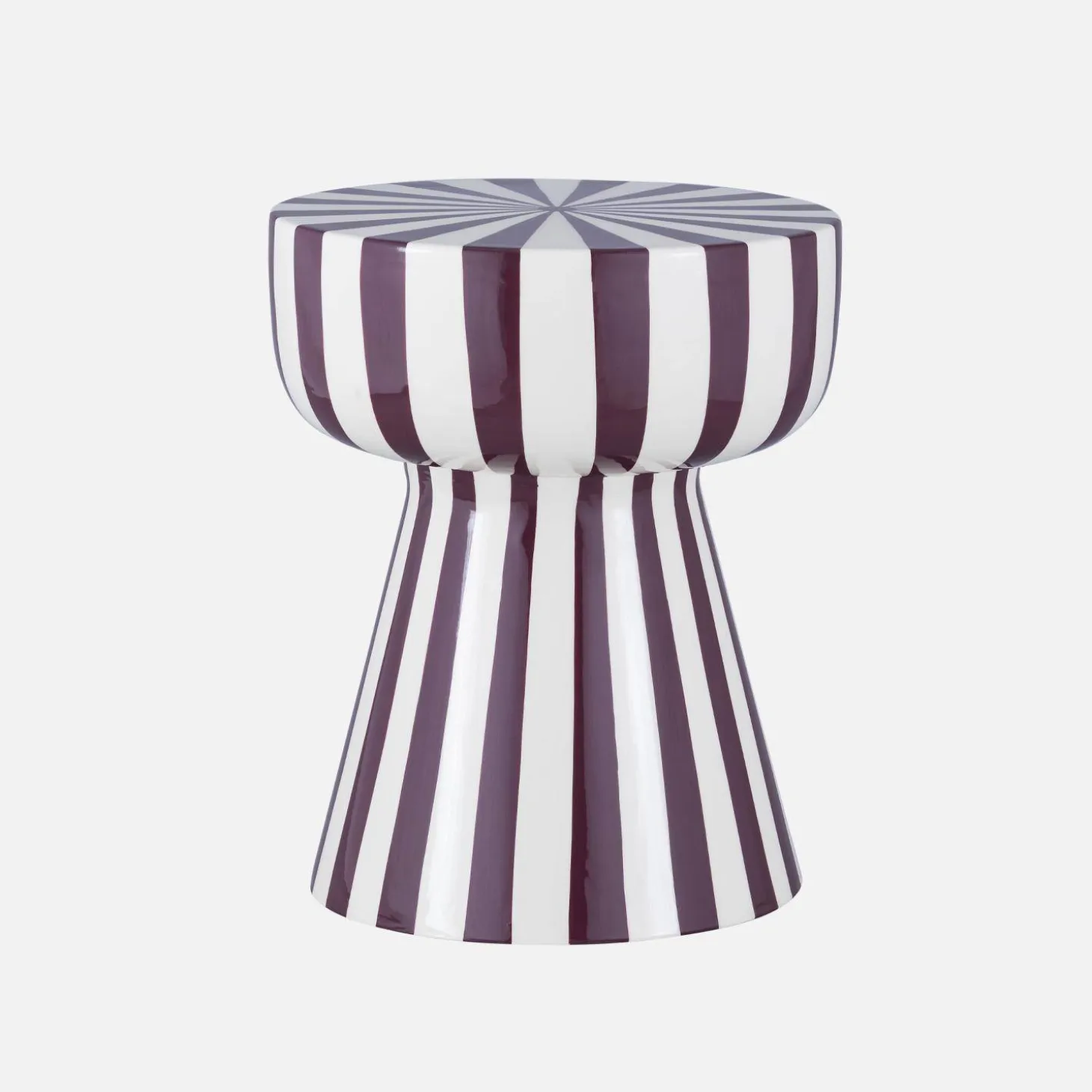 Mesa auxiliar de acero esmaltado con rayas