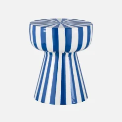 Mesa auxiliar de acero esmaltado con rayas