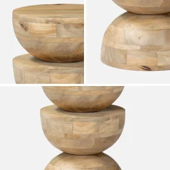 Mesa auxiliar de madera de mango