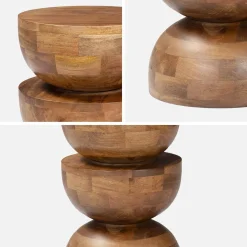 Mesa auxiliar de madera de mango