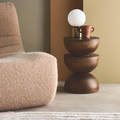 Mesa auxiliar de madera de mango