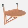 Mesa auxiliar de madera para balcón, plegable