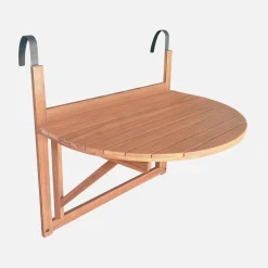 Mesa auxiliar de madera para balcón, plegable