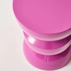 Mesa auxiliar, extremo del sofá, mesita de metal efecto glassy