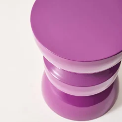 Mesa auxiliar, extremo del sofá, mesita de metal efecto glassy