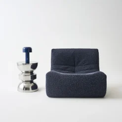 Mesa auxiliar, mesa de sofá, mesita de noche de acero inoxidable, Ø32 x H43,5cm