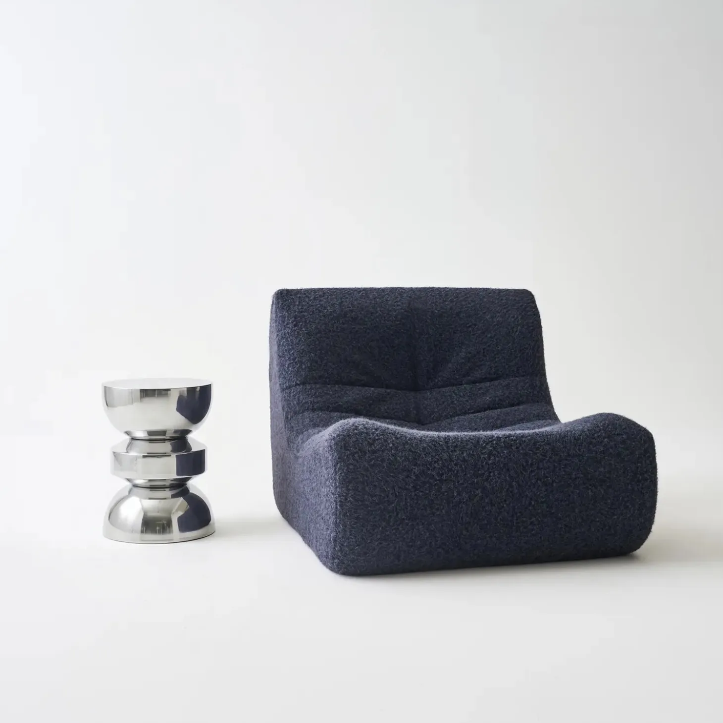Mesa auxiliar, mesa de sofá, mesita de noche de acero inoxidable, Ø32 x H43,5cm