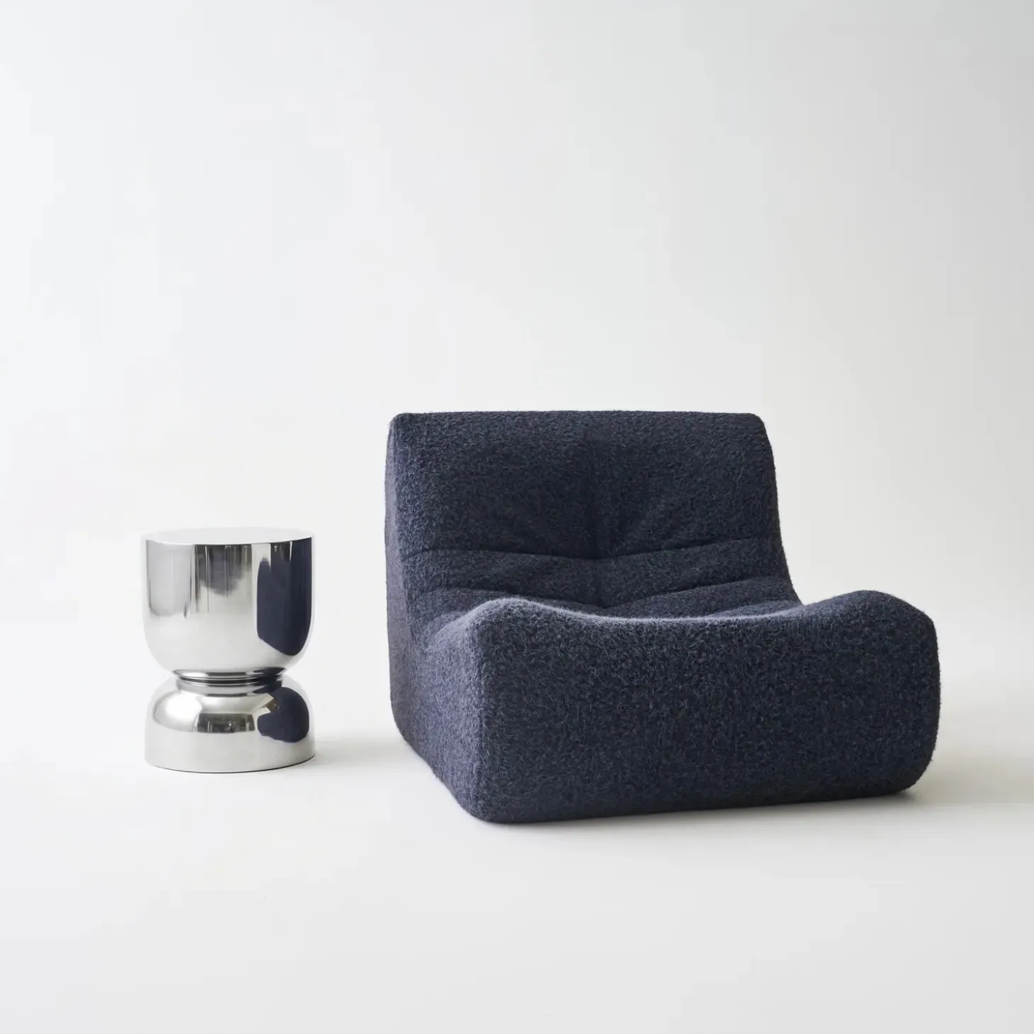 Mesa auxiliar, mesa de sofá, mesita de noche de acero inoxidable Ø32 x H42cm