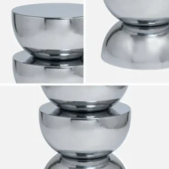 Mesa auxiliar, mesa de sofá, mesita de noche de acero inoxidable, Ø32 x H46,5cm