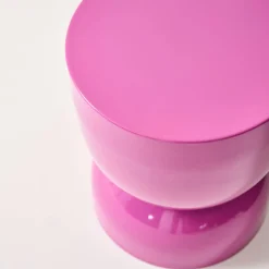 Mesa auxiliar, mesa lateral de sofá, mesita metálica efecto brillante
