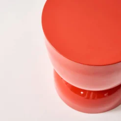 Mesa auxiliar, mesa lateral de sofá, mesita metálica efecto brillante