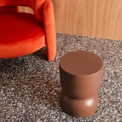 Mesa auxiliar, rincón de sofá, Mesita metal Ø32 x H42cm