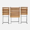 Mesa bistro plegable madera y metal con 2 sillas