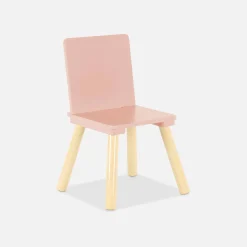 Mesa cuadrada infantil de madera de pino, 2 sillas