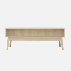 Mesa de centro con decoración de madera, 1 cajón