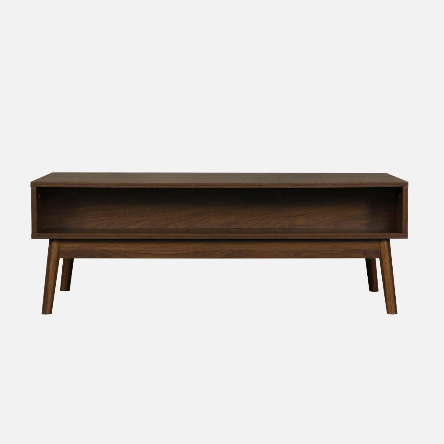 Mesa de centro con decoración de madera, 1 cajón