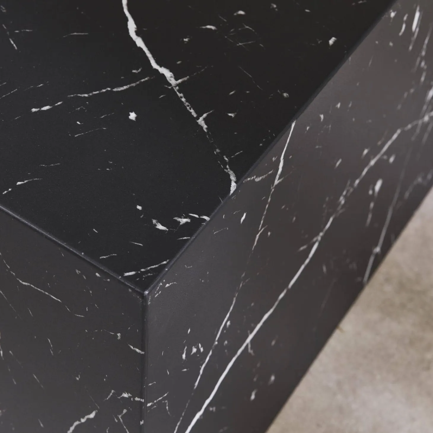 Mesa de centro cuadrada con efecto mármol, set de 2