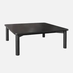 Mesa de centro cuadrada de madera de hevea con chapa de roble