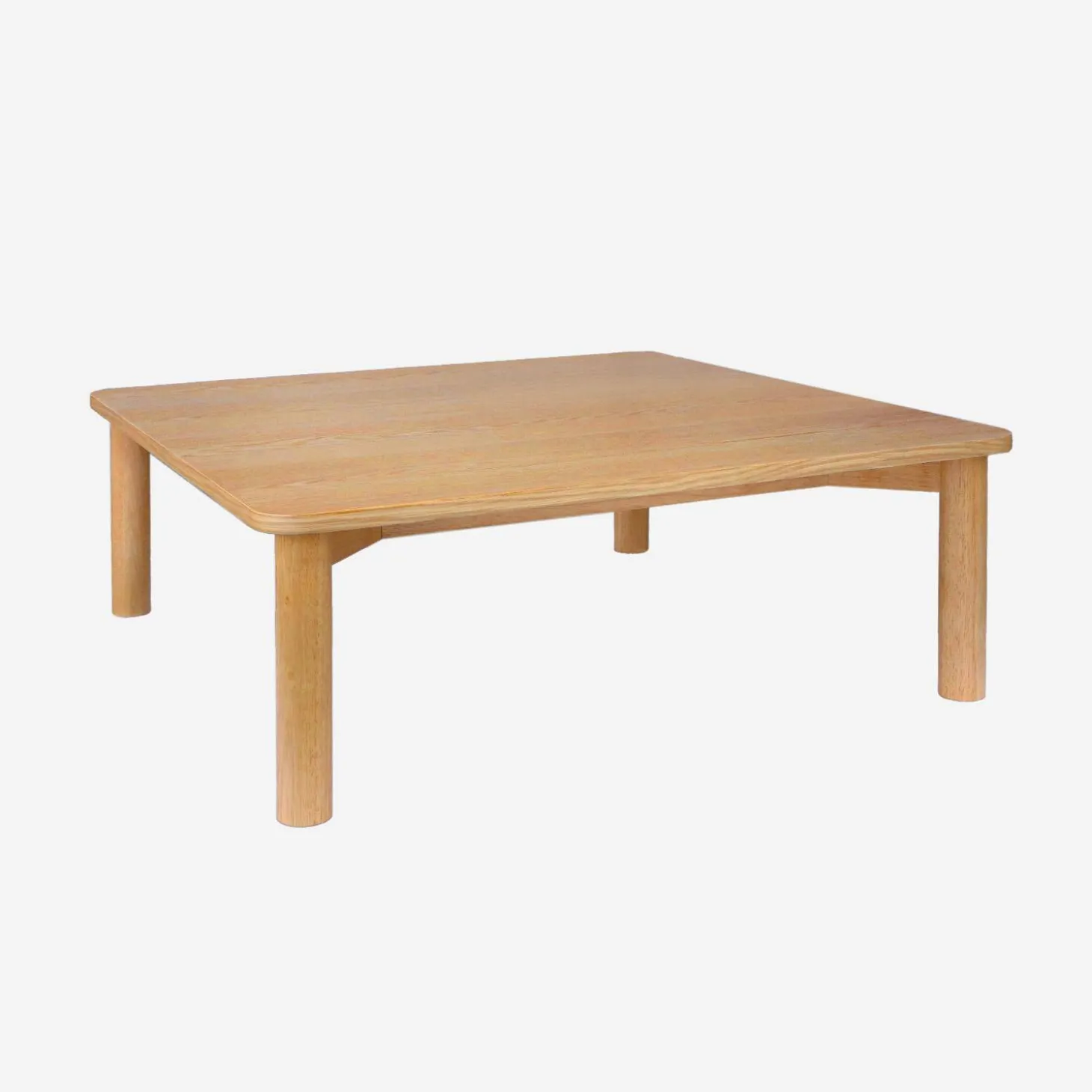 Mesa de centro cuadrada de madera de hevea con chapa de roble