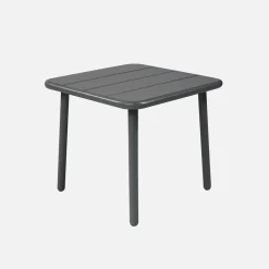 Mesa de centro de jardín bistró cuadrada de acero, 45 cm