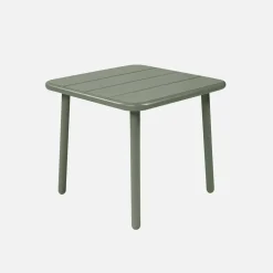 Mesa de centro de jardín bistró cuadrada de acero, 45 cm