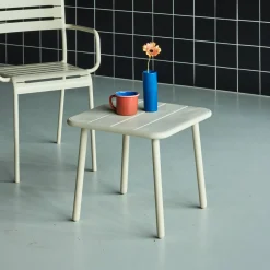 Mesa de centro de jardín bistró cuadrada de acero, 45 cm
