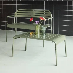 Mesa de centro de jardín bistró de acero, 90cm