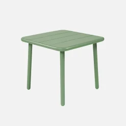 Mesa de centro de jardín bistró cuadrada de acero, 45 cm