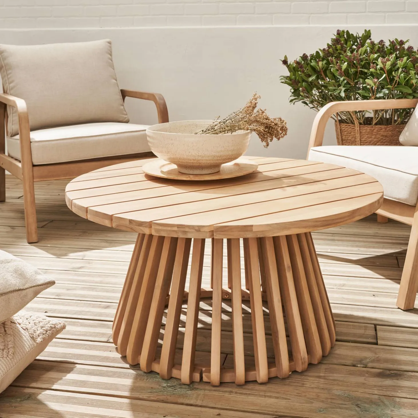 Mesa de centro de jardín de madera