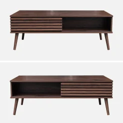 Mesa de centro escandinava con puertas correderas