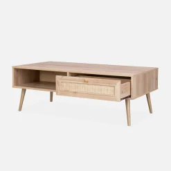 Mesa de centro estilo escandinavo de caña