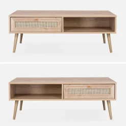 Mesa de centro estilo escandinavo de caña