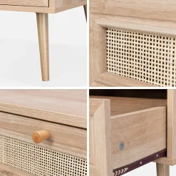 Mesa de centro estilo escandinavo de caña