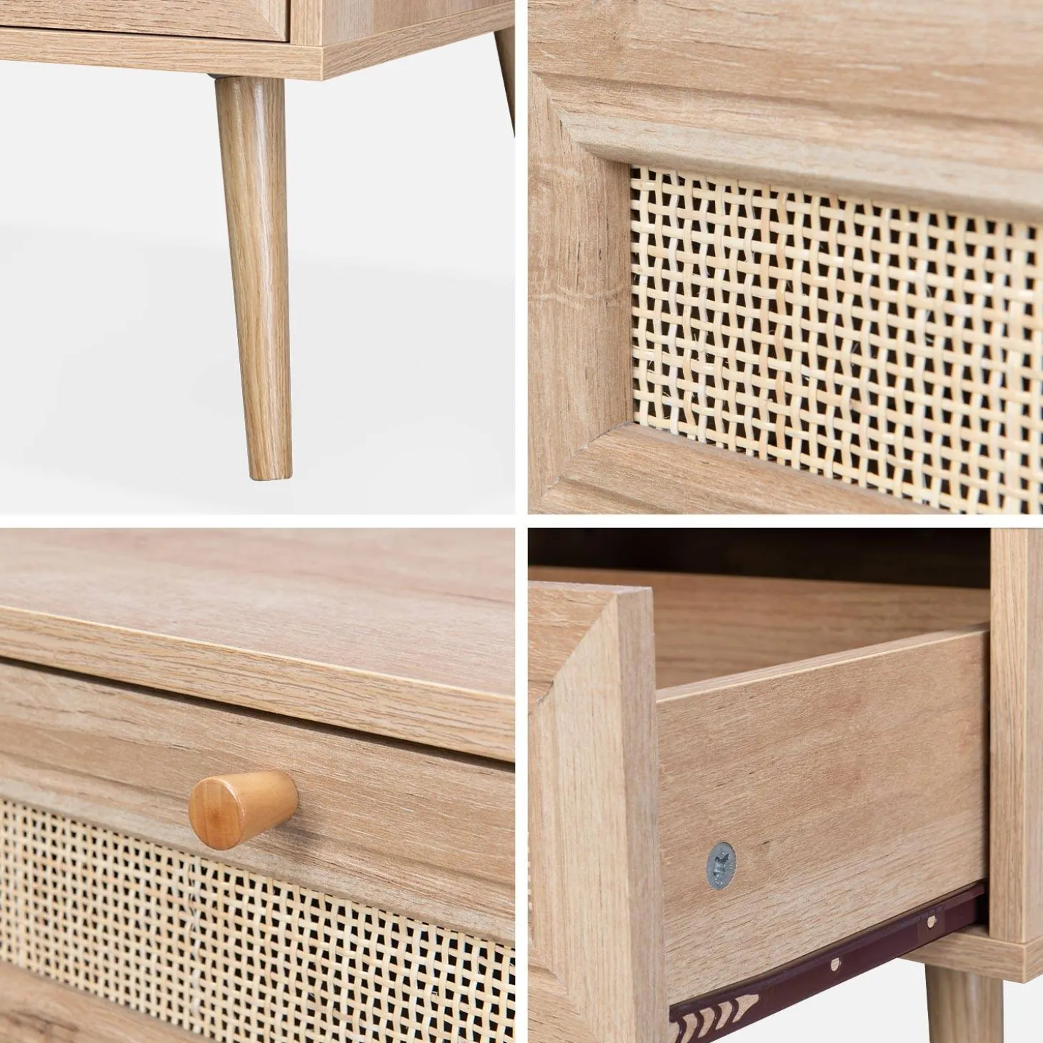 Mesa de centro estilo escandinavo de caña
