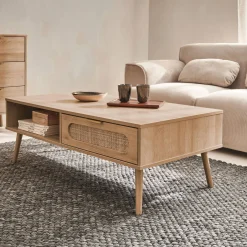Mesa de centro estilo escandinavo, 1 cajón