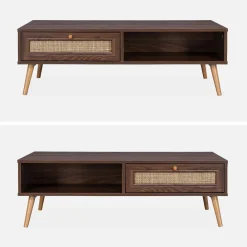 Mesa de centro estilo escandinavo de caña