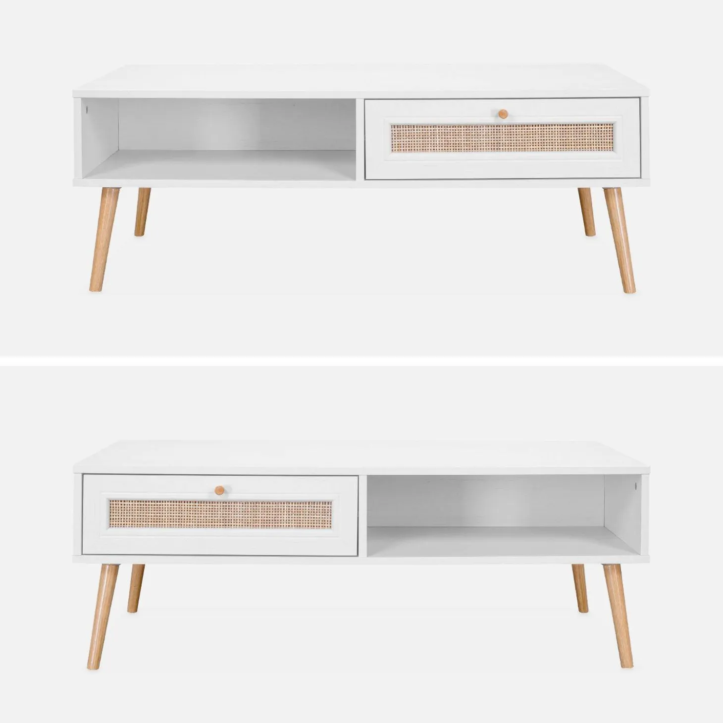 Mesa de centro estilo escandinavo de caña