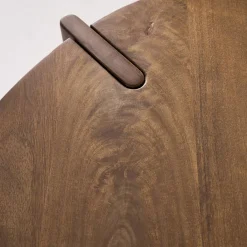 Mesa de centro exótica redonda de madera maciza