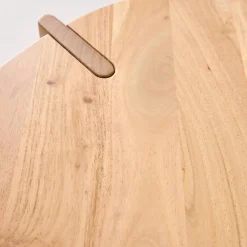 Mesa de centro exótica redonda de madera maciza