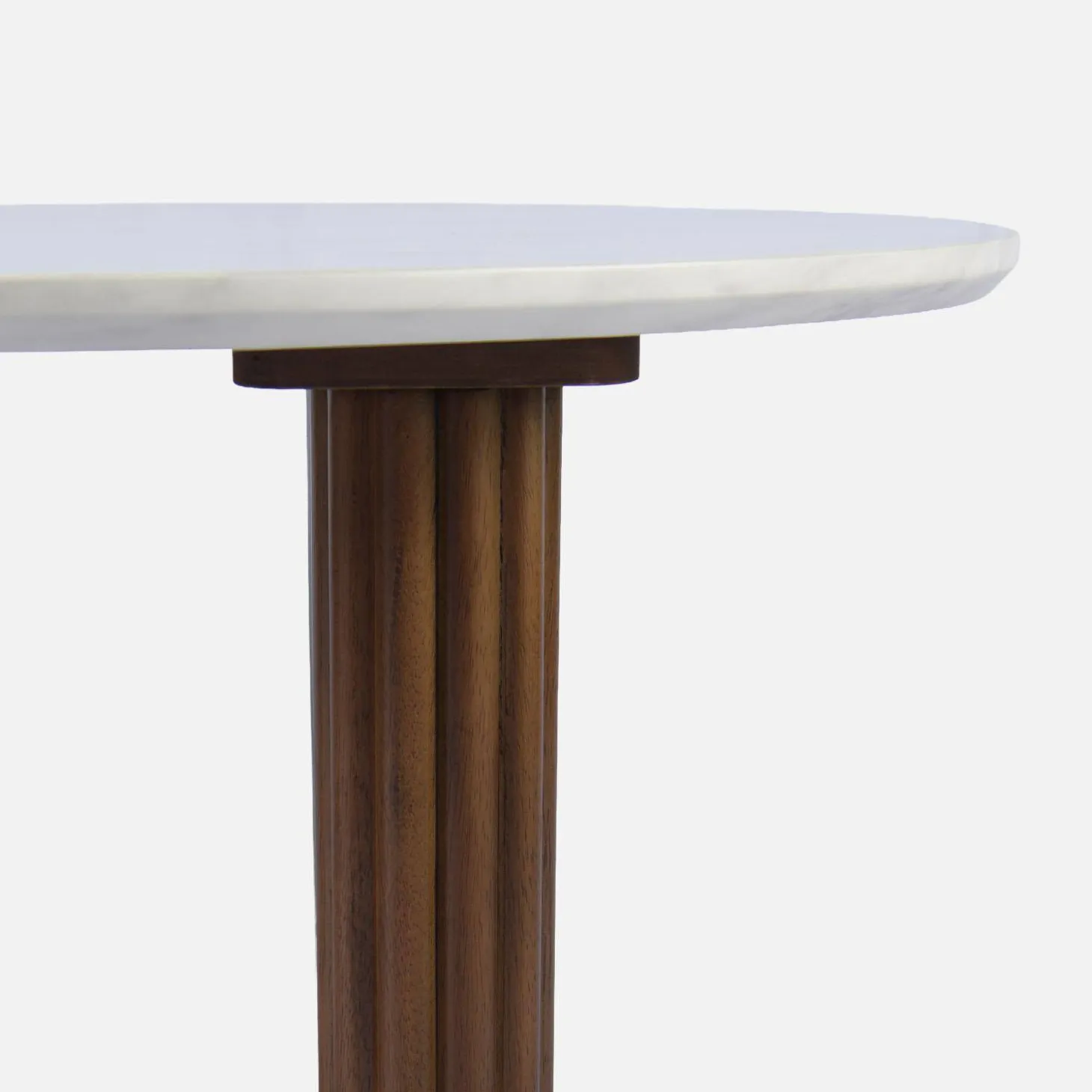 Mesa de centro ovalada de madera de hevea con efecto piedra