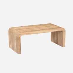 Mesa de centro rectangular de madera maciza de acacia