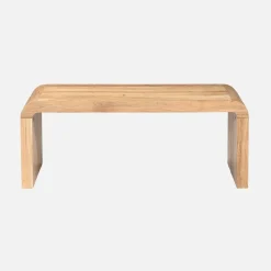 Mesa de centro rectangular de madera maciza de acacia
