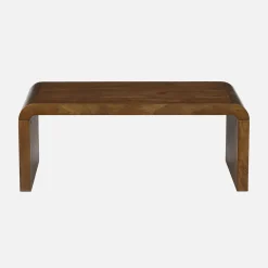 Mesa de centro rectangular de madera maciza de acacia