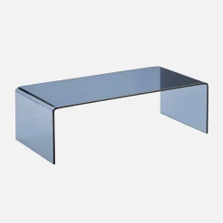 Mesa de centro rectangular de cristal templado