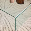 Mesa de centro rectangular de vidrio templado