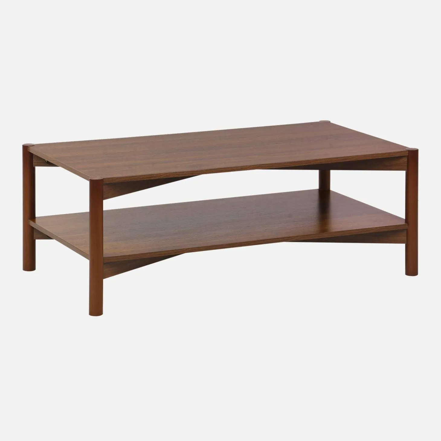 Mesa de centro rectangular con doble estante, 110cm