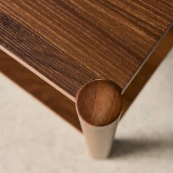 Mesa de centro rectangular con doble estante, 110cm